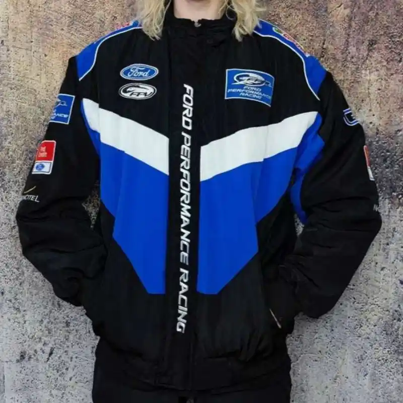 Racing Vintage Jacket Black Blue - Image 3