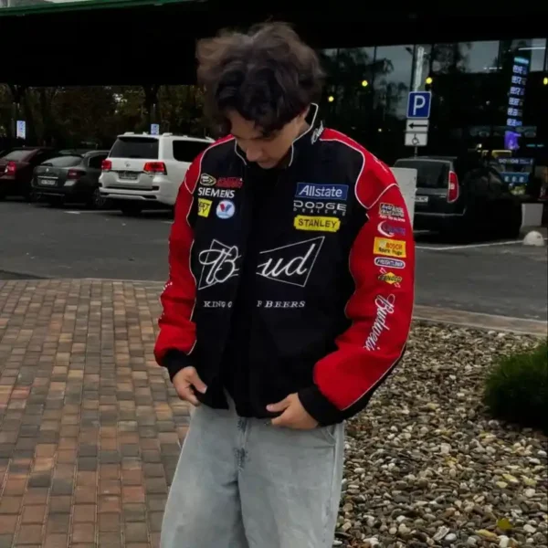 Vintage Racing Jacket Red Black - Image 4